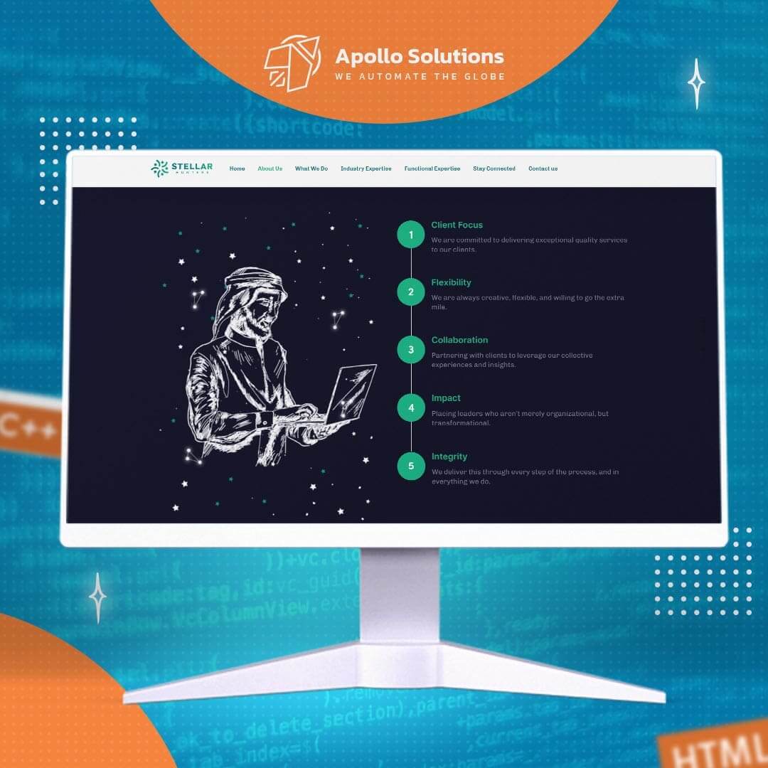 برمجة وتصميم موقع شركة Stellar Hunters